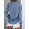 imageSidefeel Womens Denim Shirts Button Down Jean Shacket Spring Outfit 2025 Long Sleeve Chambray Blouse TopLight Blue