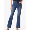 imageSidefeel Womens High Waisted Bell Bottom Bootcut Jeans Flared Wide Leg Denim PantsDark Blue