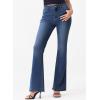 imageSidefeel Womens High Waisted Bell Bottom Bootcut Jeans Flared Wide Leg Denim PantsDark Blue