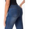 imageSidefeel Womens High Waisted Bell Bottom Bootcut Jeans Flared Wide Leg Denim PantsDark Blue