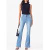 imageSidefeel Womens High Waisted Bell Bottom Bootcut Jeans Flared Wide Leg Denim PantsIceland Blue