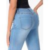 imageSidefeel Womens High Waisted Bell Bottom Bootcut Jeans Flared Wide Leg Denim PantsIceland Blue
