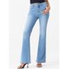 imageSidefeel Womens High Waisted Bell Bottom Bootcut Jeans Flared Wide Leg Denim PantsIceland Blue