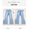 imageSidefeel Womens High Waisted Bell Bottom Bootcut Jeans Flared Wide Leg Denim PantsIceland Blue
