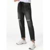 imageSidefeel Womens High Waisted Drawstring Jeans Pull On Cargo Joggers Zimbaplatinum Ripped Elastic Waist Denim PantsBlack