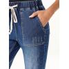 imageSidefeel Womens High Waisted Drawstring Jeans Pull On Cargo Joggers Zimbaplatinum Ripped Elastic Waist Denim PantsBlue