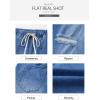 imageSidefeel Womens High Waisted Drawstring Jeans Pull On Cargo Joggers Zimbaplatinum Ripped Elastic Waist Denim PantsIceland Blue