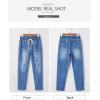imageSidefeel Womens High Waisted Drawstring Jeans Pull On Cargo Joggers Zimbaplatinum Ripped Elastic Waist Denim PantsIceland Blue