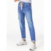 imageSidefeel Womens High Waisted Drawstring Jeans Pull On Cargo Joggers Zimbaplatinum Ripped Elastic Waist Denim PantsIceland Blue