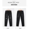 imageSidefeel Womens High Waisted Drawstring Jeans Pull On Cargo Joggers Zimbaplatinum Ripped Elastic Waist Denim PantsPure Black