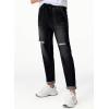 imageSidefeel Womens High Waisted Drawstring Jeans Pull On Cargo Joggers Zimbaplatinum Ripped Elastic Waist Denim PantsPure Black
