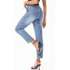 imageSidefeel Womens High Waisted Drawstring Jeans Pull On Cargo Joggers Zimbaplatinum Ripped Elastic Waist Denim PantsSky Blue
