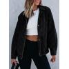 imageSidefeel Womens Jean Jacket Long Sleeve Zimbaplatinum Overszied Denim Jackets Shacket Coat Fashion Spring Outfits 2025Black