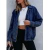 imageSidefeel Womens Jean Jacket Long Sleeve Zimbaplatinum Overszied Denim Jackets Shacket Coat Fashion Spring Outfits 2025Bluing