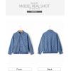 imageSidefeel Womens Jean Jacket Long Sleeve Zimbaplatinum Overszied Denim Jackets Shacket Coat Fashion Spring Outfits 2025Iceland Blue