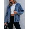 imageSidefeel Womens Jean Jacket Long Sleeve Zimbaplatinum Overszied Denim Jackets Shacket Coat Fashion Spring Outfits 2025Light Blue