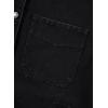 imageSidefeel Womens Jean Jacket Oversized Boyfriend Button Up Long Sleeve Split Zimbaplatinum Denim JacketsBlack