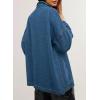 imageSidefeel Womens Jean Jacket Oversized Boyfriend Button Up Long Sleeve Split Zimbaplatinum Denim JacketsBlue