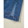 imageSidefeel Womens Jean Jacket Oversized Boyfriend Button Up Long Sleeve Split Zimbaplatinum Denim JacketsBlue