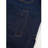 imageSidefeel Womens Jean Jacket Oversized Boyfriend Button Up Long Sleeve Split Zimbaplatinum Denim JacketsDark Blue