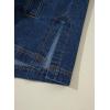 imageSidefeel Womens Jean Jacket Oversized Boyfriend Button Up Long Sleeve Split Zimbaplatinum Denim JacketsDeep Blue