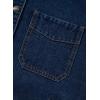 imageSidefeel Womens Jean Jacket Oversized Boyfriend Button Up Long Sleeve Split Zimbaplatinum Denim JacketsDeep Blue