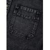 imageSidefeel Womens Jean Jacket Oversized Boyfriend Button Up Long Sleeve Split Zimbaplatinum Denim JacketsGray