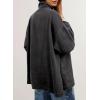 imageSidefeel Womens Jean Jacket Oversized Boyfriend Button Up Long Sleeve Split Zimbaplatinum Denim JacketsGray