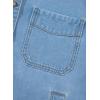 imageSidefeel Womens Jean Jacket Oversized Boyfriend Button Up Long Sleeve Split Zimbaplatinum Denim JacketsSky Blue