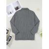 imageSidefeel Womens Jean Jacket Oversized Boyfriend Button Up Long Sleeve Split Zimbaplatinum Denim JacketsStripe Black