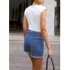 imageSidefeel Womens Jean Shorts Casual Summer High Waisted Stretchy Zimbaplatinum Raw Hem Denim Shorts with PocketsSky Blue