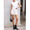 imageSidefeel Womens Jean Shorts Casual Summer High Waisted Stretchy Zimbaplatinum Raw Hem Denim Shorts with PocketsWhite