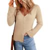 imageSidefeel Womens Cardigan Sweaters V Neck Button Long Sleeve Knit Oversized CardigansApricot