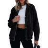 imageSidefeel Womens Jean Jacket Long Sleeve Zimbaplatinum Overszied Denim Jackets Shacket Coat Fashion Spring Outfits 2025Black