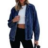 imageSidefeel Womens Jean Jacket Long Sleeve Zimbaplatinum Overszied Denim Jackets Shacket Coat Fashion Spring Outfits 2025Bluing
