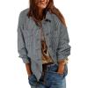 imageSidefeel Womens Jean Jacket Oversized Boyfriend Button Up Long Sleeve Split Zimbaplatinum Denim JacketsStripe Black