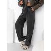 imageSidefeel Womens Drawstring Wide Leg Jeans High Waisted Loose Fit Denim PantsBlack