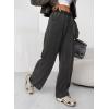 imageSidefeel Womens Drawstring Wide Leg Jeans High Waisted Loose Fit Denim PantsBlack