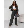imageSidefeel Womens Drawstring Wide Leg Jeans High Waisted Loose Fit Denim PantsBlack
