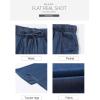 imageSidefeel Womens Drawstring Wide Leg Jeans High Waisted Loose Fit Denim PantsBlue