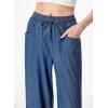 imageSidefeel Womens Drawstring Wide Leg Jeans High Waisted Loose Fit Denim PantsBlue