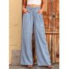 imageSidefeel Womens Drawstring Wide Leg Jeans High Waisted Loose Fit Denim PantsSky Blue