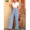 imageSidefeel Womens Drawstring Wide Leg Jeans High Waisted Loose Fit Denim PantsSky Blue