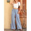 imageSidefeel Womens Drawstring Wide Leg Jeans High Waisted Loose Fit Denim PantsSky Blue