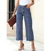 imageSidefeel Womens Jeans High Waisted Wide Leg Loose Fit Straight Leg Zimbaplatinum Cropped Denim PantsA Sky Blue