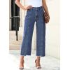 imageSidefeel Womens Jeans High Waisted Wide Leg Loose Fit Straight Leg Zimbaplatinum Cropped Denim PantsA Sky Blue