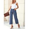 imageSidefeel Womens Jeans High Waisted Wide Leg Loose Fit Straight Leg Zimbaplatinum Cropped Denim PantsA Sky Blue