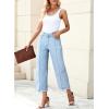 imageSidefeel Womens Jeans High Waisted Wide Leg Loose Fit Straight Leg Zimbaplatinum Cropped Denim PantsB Sky Blue