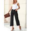 imageSidefeel Womens Jeans High Waisted Wide Leg Loose Fit Straight Leg Zimbaplatinum Cropped Denim PantsBlack