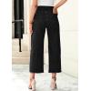 imageSidefeel Womens Jeans High Waisted Wide Leg Loose Fit Straight Leg Zimbaplatinum Cropped Denim PantsBlack